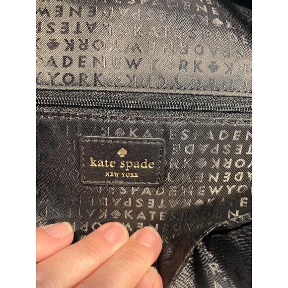 KATE SPADE NICOLE LARCHMONT AVE BACKPACK BLACK LEATHER TRAVEL SCHOOL BAG - Picture 8 of 12